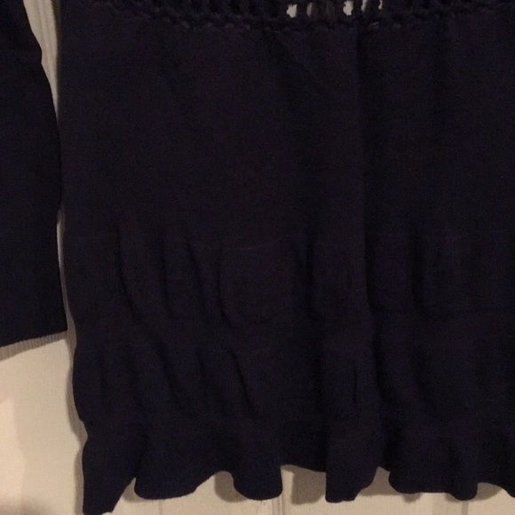 NWOT Vila Navy Blue Open Front Cardigan S Crochet - Picture 3 of 7